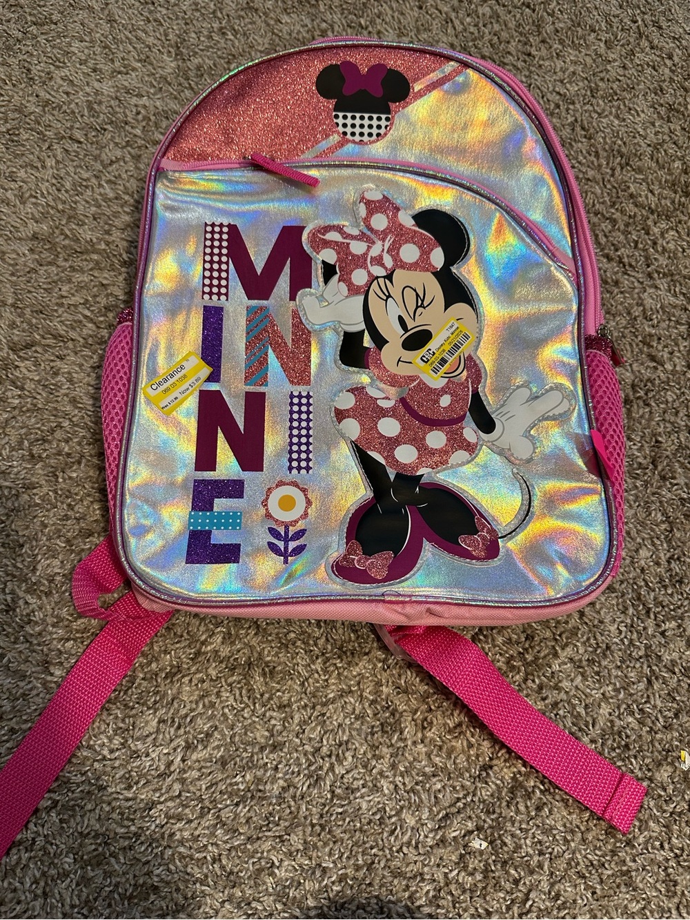 Disney Minnie Mouse Pink Iridescent Backpack